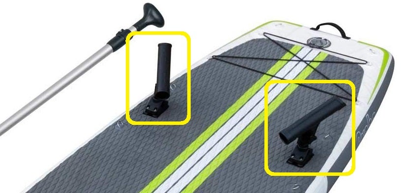 rod holders on fishing paddle board