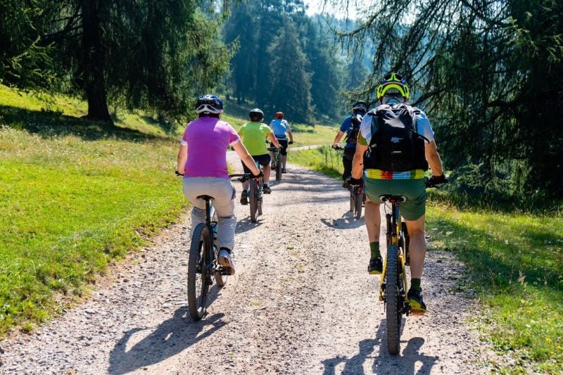 e-bikes on country path